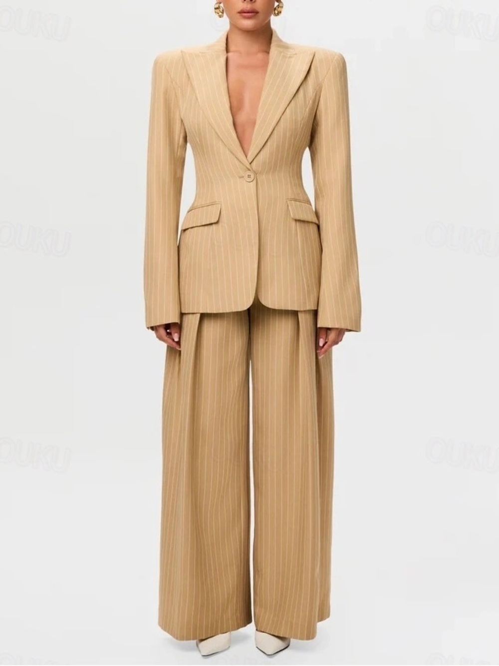 Naked Wardrobe Pinstripe Blazer Set - Worn Once